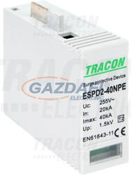 TRACON ESPD2-40NPE T2 AC típusú túlfeszültség levezető betét 40 NPE Uc: 275/255V; In: 20kA; Imax: 40kA; Up: 1, 3/1, 5kV (ESPD2-40NPE)