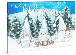 Family Decor 58479 LED-es fali kép - "Let it snow" manók - 20 hidegfehér LED - 40 x 30 cm (58479)