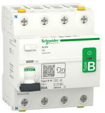 SCHNEIDER A9Z65480 ACTI9 iID áram-védőkapcsoló, B-SI osztály, 4P, 80A, 300mA-S (A9Z65480)