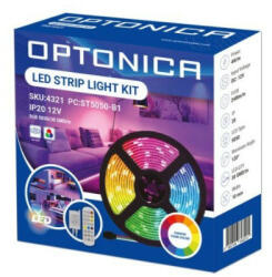 OPTONICA ST4322 LED szalag szett Adapter+IR controller+RGB távirányító 60ledes 36W 12V 2400lm 120° IP20 (4322)