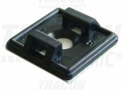 TRACON TALP191-2 Öntapadós/csavarozható, 2oldalt fűzhető kötegelő talp, fekete 18, 7×18, 7mm, d=4, 4mm, PA6.6, 100 db/csomag (TALP191-2)