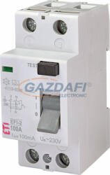 ETI 002062532 EFI-2A 100A 100mA áram-védőkapcsoló, 2p, váltóáramú és pulzáló hibaáramot érzékelő, azonali kioldású