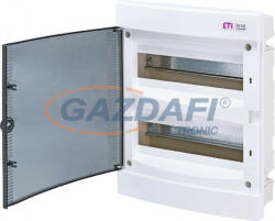 ETI 001101012 ECM24PT DIDO-E 2x12 modulos elosztó szekrény, süllyesztett, átlátszó ajtó