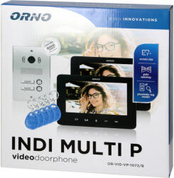 ORNO OR-VID-VP-1072/B INDI MULTI P Két család számára videós kaputelefon, színes, 7 "-es LCD monitor (OR-VID-VP-1072/B)