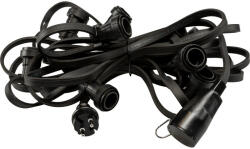 Tronix 585-022 fekete gumi laposkábel 40 db E27-es foglalattal, végzáróval, betáp kábellel (585-022)