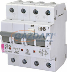 ETI 002174006 KZS-4M 3p+N AC B25A 30mA áram-védőkapcsolós kismegszakító