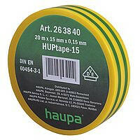 HAUPA 263840 Szigetelőszalag PVC zöld/sárga 15 mm x 20 m (263840)