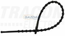 TRACON 120F-GY Gyöngyös nyitható kábelkötegelő, fekete 120×1, 3mm, D=6-25mm, PE, 100 db/csomag (120F-GY)