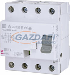 ETI 002064753 EFI-4 A S 40A 300mA áram-védőkapcsoló, 4p, váltó és pulzáló hibaáramot érzékelő, késleltetett kioldású