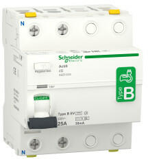 SCHNEIDER A9Z51225 ACTI9 iID EV áram-védőkapcsoló, B osztály, 2P, 25A, 30mA (A9Z51225)