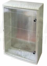 TRACON TME705025T Műanyag elosztószekrény átlátszó ajtóval H×W×D=700×500×245mm, IP65, IK08, 1000V AC/DC, RAL7035 (TME705025T)