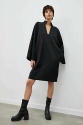 By Malene Birger gyapjú ruha fekete, mini, oversize - fekete 34