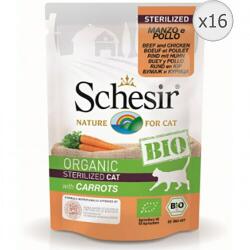 Schesir Bio Sterilized nedves macskaeledel, marhahús és csirke, 16 x 85 g
