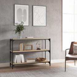 vidaXL Raft cărți stejar sonoma 100x33x70, 5 cm, lemn prelucrat și oțel (819353) Biblioteca