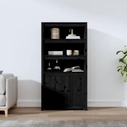 vidaXL Dulap înalt, negru, 80x35x154 cm, lemn masiv de pin (823523) Comoda