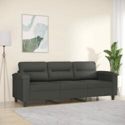 vidaXL Canapea cu 3 locuri, gri închis, 180 cm, țesătură microfibră (349229) Canapea