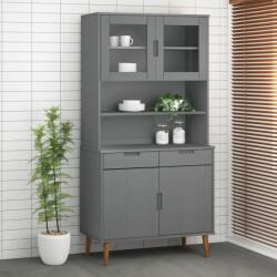 vidaXL Rafturi superioare dulap înalt, gri, 90x35x100 cm, lemn de pin (350551) Comoda
