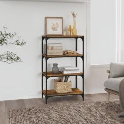 vidaXL Raft de cărți stejar fumuriu 60x33x100 cm, lemn prelucrat/ oțel (819329) Biblioteca