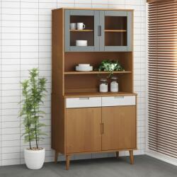 vidaXL Rafturi superioare dulap, maro, 90x35x100 cm, lemn de pin (350549) Comoda