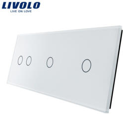 Livolo Panou Intrerupator sticla Crystal dublu+simplu+simplu Livolo (VL-P702/01/01-6W)