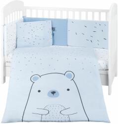KikkaBoo Set de dormit pentru carucior de 6 piese pentru copii KikkaBoo - Bear with me, Blue, 60 х 120 cm (41101060115) Lenjerii de pat bebelusi‎, patura bebelusi