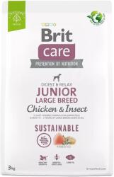 Brit Care Sustainable Junior Large Breed szárazeledel csirkével és rovarokkal 3 kg