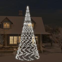 vidaXL karácsonyfa zászlórúdon 3000 hideg fehér LED-del 800 cm (343547) - vidaxl