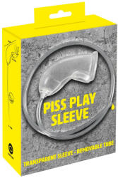 You2Toys Piss Play Sleeve - péniszfeltét kivezető csővel (átlátszó) - szexaruhaz