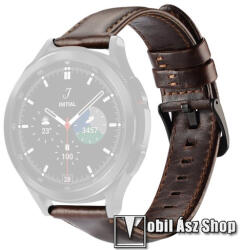 DUX DUCIS okosóra szíj - KÁVÉBARNA - valódi bőr, 121+88mm hosszú, 22mm széles - SAMSUNG Galaxy Watch 46mm / Watch GT2 46mm / Watch GT 2e / Galaxy Watch3 45mm / Honor MagicWatch 2 46mm