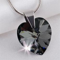 SWAROVSKI Nyaklánc, Crystals from SWAROVSKI® kristályos szív alakú medállal, black diamond (1802XSV011)