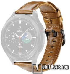 DUX DUCIS okosóra szíj - BARNA - valódi bőr, 121+88mm hosszú, 22mm széles - SAMSUNG Galaxy Watch 46mm / Watch GT2 46mm / Watch GT 2e / Galaxy Watch3 45mm / Honor MagicWatch 2 46mm