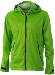 James & Nicholson (Daiber) Férfi softshell kapucnis kabát JN1098 - Tavaszi zöld / acélszürke | 2XL (1-JN1098-1725264)
