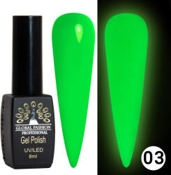 Global Fashion Oja semipermanenta Luminous, Global Fashion, fosforecenta, 8 ml, 03