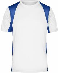 James & Nicholson Tricou sport pentru bărbați cu mânecă scurtă JN306 - Albă / albastru regal | M (1-JN306-87466)