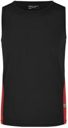 James & Nicholson Tricou sport pentru bărbați fără mâneci JN305 - Neagră / roșie | L (1-JN305-88413)