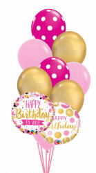  Héliumos luficsokor szülinapra, Happy Birthday - INGYENES GLS szállítással (LUFI911675)
