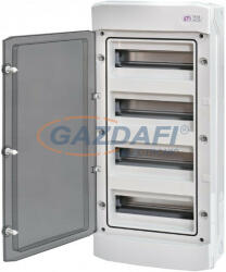 ETI 001100304 ECH-48PT, kültéri műanyag szekrény, 48 modul, IP65, szürke, átlátszó ajtó