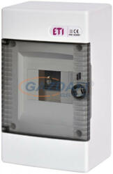 ETI 001100140 ECT4PT DIDO-E 1x4 modulos elosztó szekrény, falra szerelhető, átlátszó ajtó