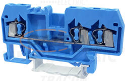 TRACON TSKC2, 5/3-K Nullavezető ipari sorozatkapocs, rugós, sínre, kék 800V 24A 0.08-2.5 mm2 3P (TSKC2,5/3-K)