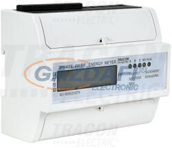 TRACON TVOF37 LCD kijelzésű fogyasztásmérő, közvetlen, 3 fázisú, 7 modul 400VAC / 10(100)A (TVOF37)