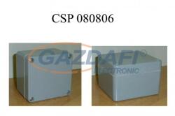 Csatári Plast CSATÁRI PLAST CSP080806 poliészter doboz, üres, 80x80x60mm, IP 65 fekete, halogénmentes (CSP 11080806)