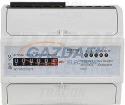 TRACON TVOF3M7 Elektromech. fogyasztásmérő, közvetlen, 3 fázisú, 7 modul 400VAC / 10(100)A (TVOF3M7)