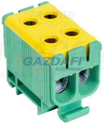 TRACON FLEAL-50/2ZS Főáramköri leágazó kapocs, sínre szerelhető, zöld/sárga 6-50mm2, max. 800VAC, max. 160A (FLEAL-50/2ZS)