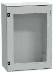 SCHNEIDER NSYPLM75TG Műanyag elosztószekrény átlátszó ajtóval 747x536x300 Thalassa Üvegszállal erősített poliészter, Ajtó: edzett üveg Szürke (RAL 7035) IP66 (NSYPLM75TG)