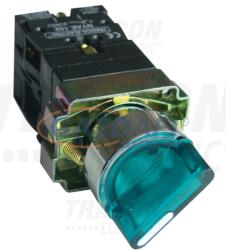 TRACON NYGBK2365ZT Tokozott világítókaros kapcsoló, zöld, LED, kétállású 1×NC+1×NO, 3A/400V AC, IP44 (NYGBK2365ZT)