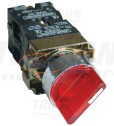 TRACON NYGBK3465PT Tokozott világítókaros kapcsoló, piros, LED, háromállású 1×NC+1×NO, 3A/400V AC, IP44 (NYGBK3465PT)