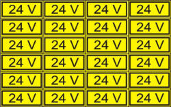  24V" öntapadó felirat, sárga, 100x60mm