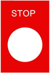 SCHNEIDER ZB2BY2304 Felirati címke 30x40mm, "Stop", piros alapon fehér betűk (ZB2BY2304)