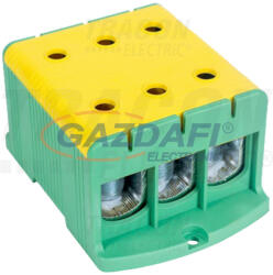 TRACON FLEAL-240/3ZS Főáramköri leágazó kapocs, felületre szerelhető, zöld/sárga 35-240mm2, max. 800VAC, max. 425A (FLEAL-240/3ZS)