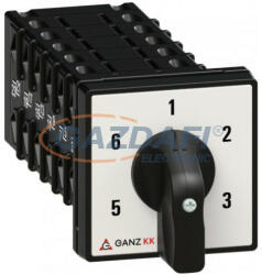 Ganz KK1-32-6038 Fokozat kapcsoló, 1-2-3-4-5-6 állással, 2P, 32A, IP44 (1AF6038BB00M60)